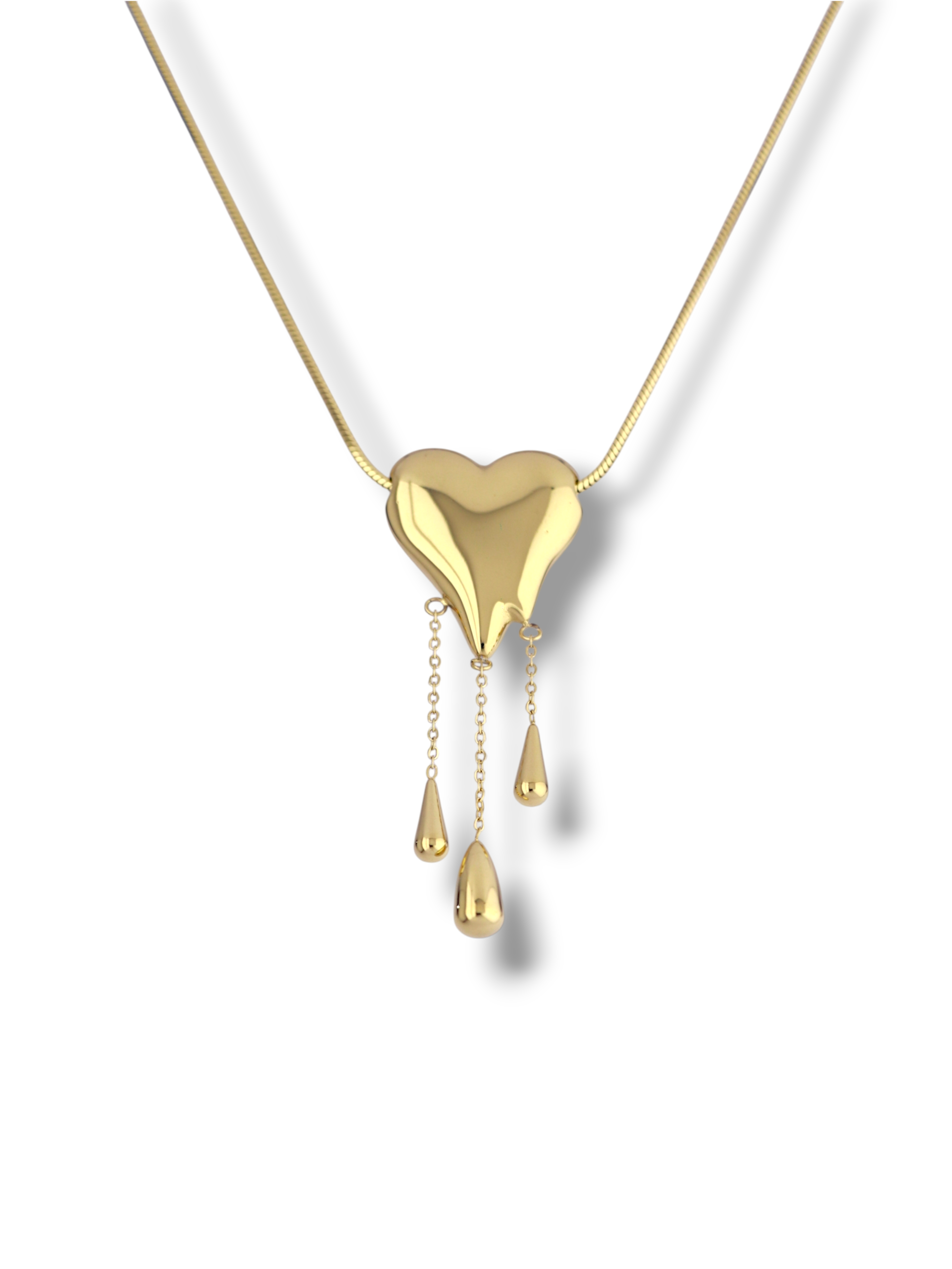 Melting Heart Teardrop Pendant Necklace