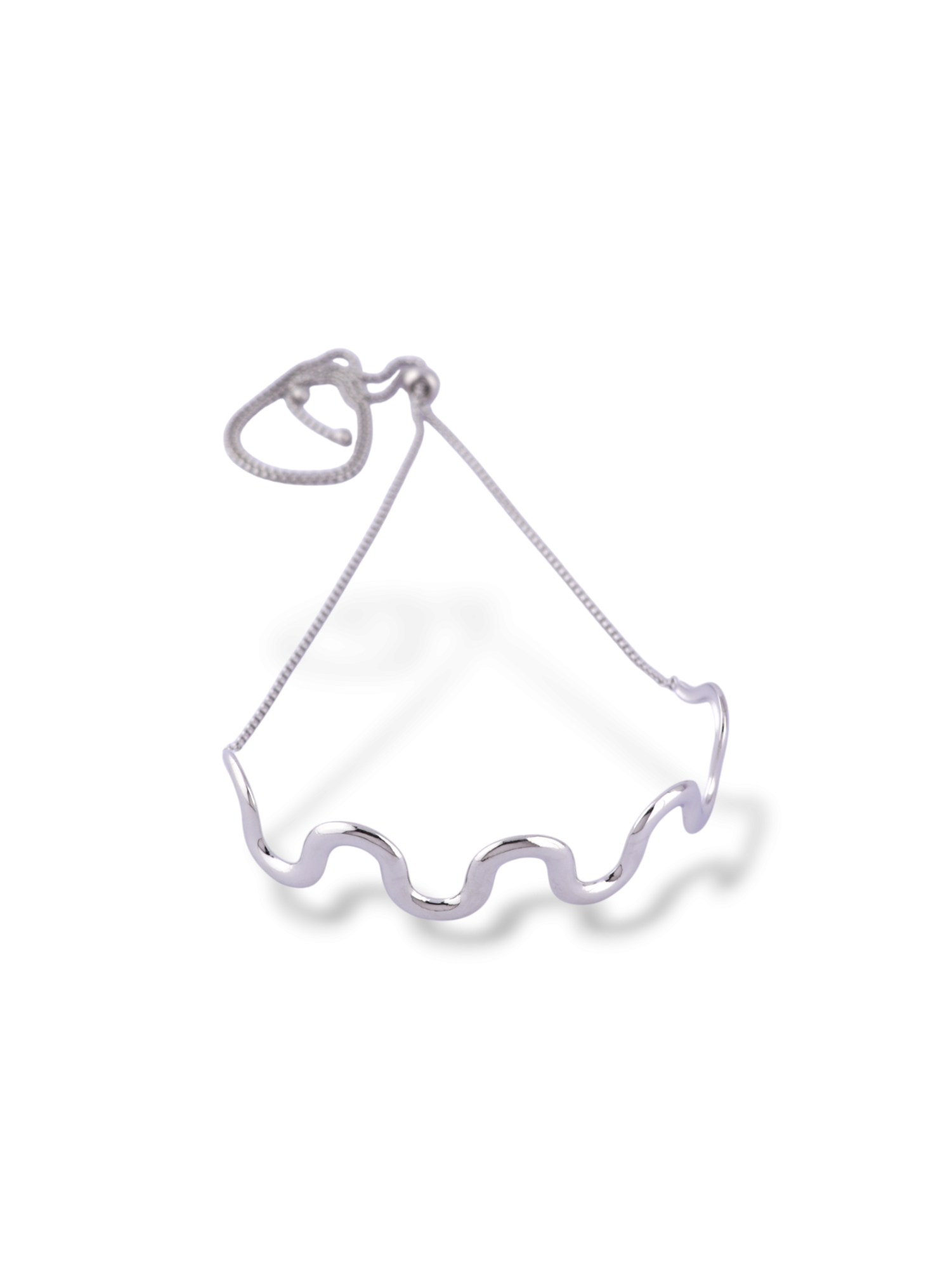 Elegant Gold Silken Wavy Chain Choker Adjustable Necklace