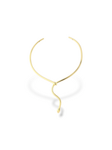 Serpent Open Collar Necklace Gold Tone