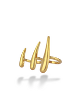 Golden Solstice Ring with a Modern Sun Design