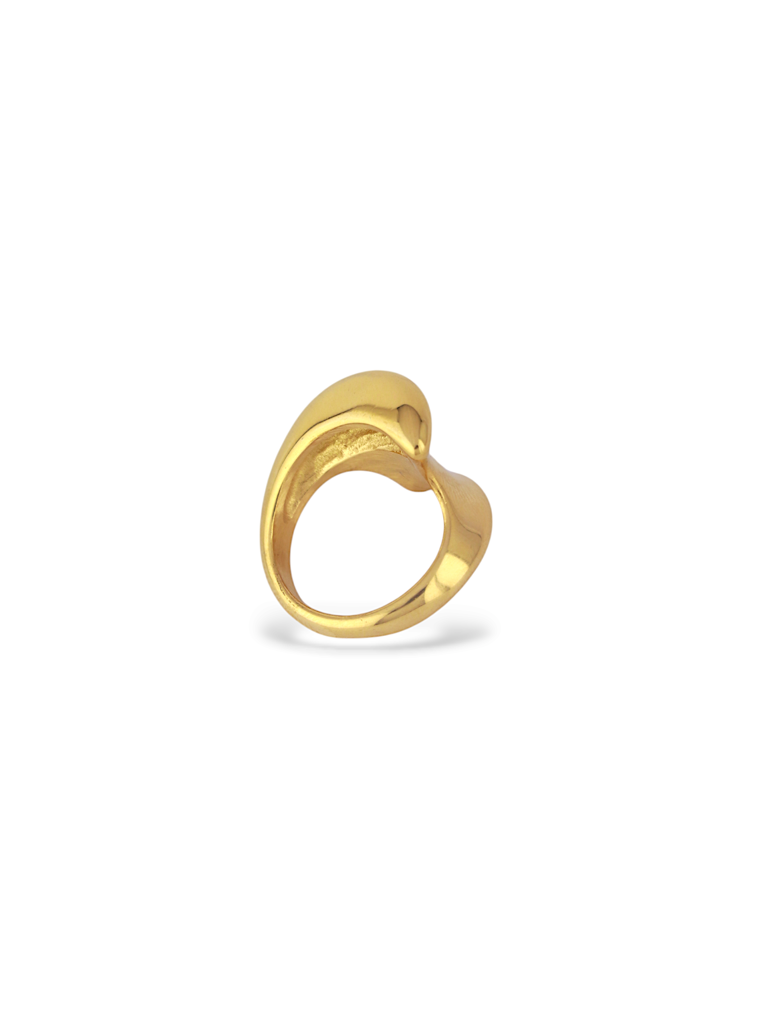Modern Gold Spiral Ring with Unique Wave Design