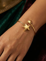 Elegant Starlit Loop Adjustable Bangle Twin Star Design - Doulaat