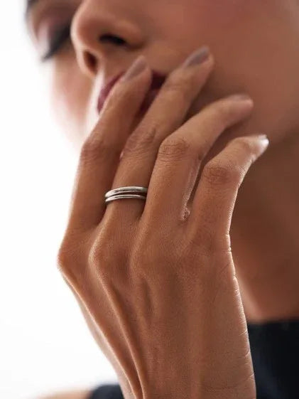 Dual Band Linked Circle Ring - Doulaat
