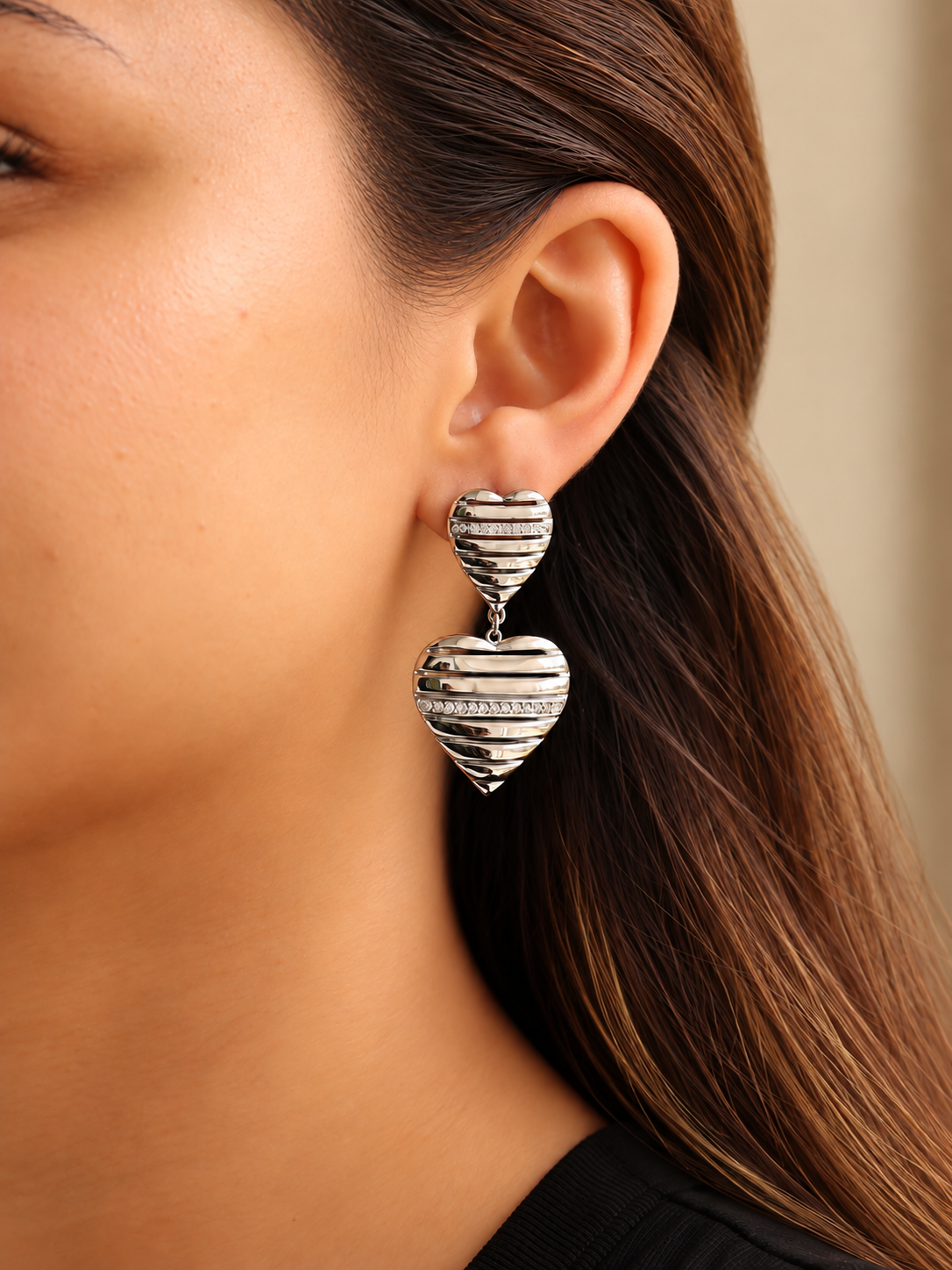 Halo Hearts Studs