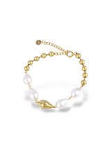 Tide Pearl Gold Bracelet with Elegant Bead Accents