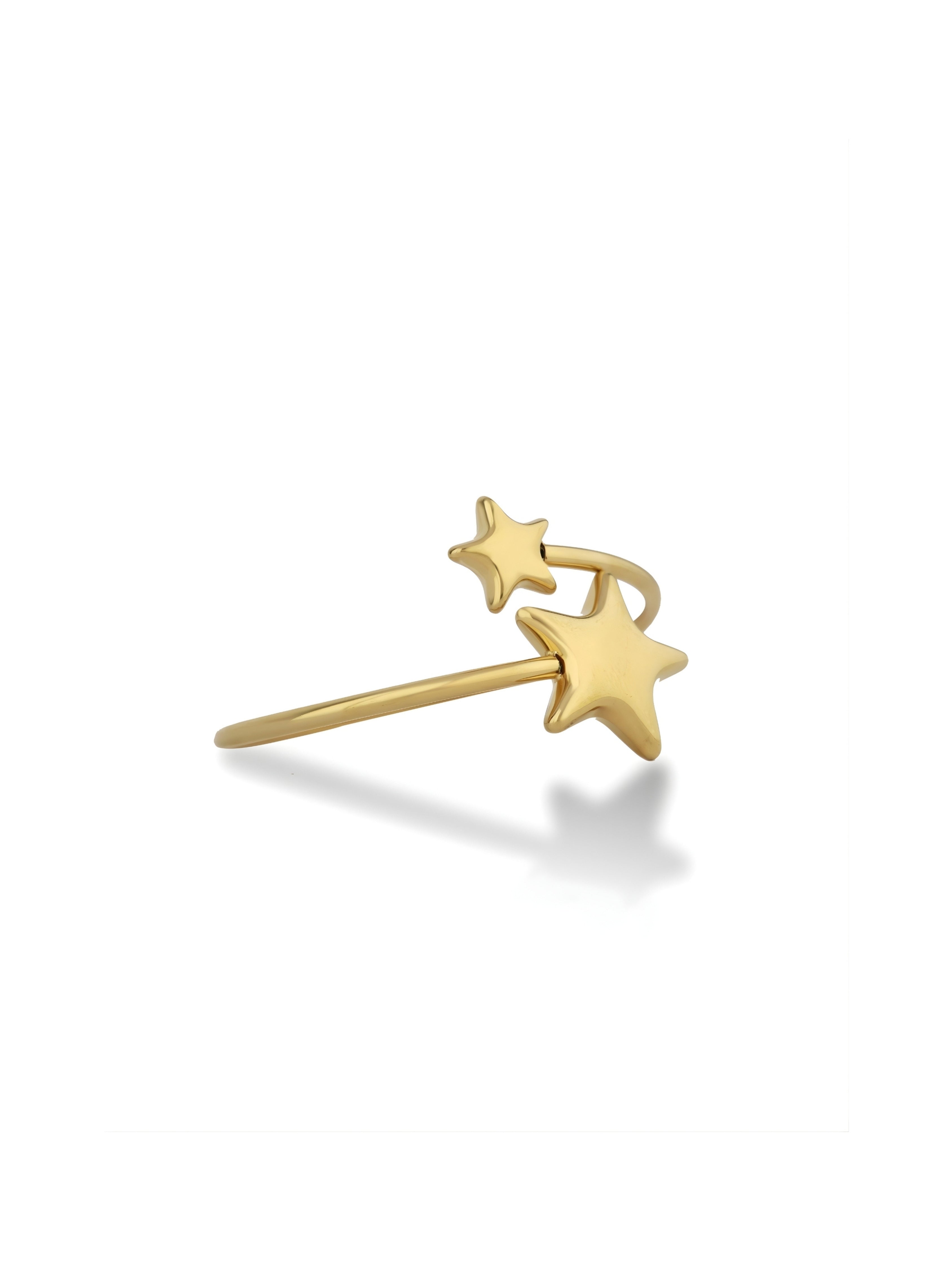 ElegantStarlit Loop Adjustable Bangle Twin Star Design