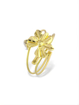 Elegant Gold Flora Bangle with Shimmering Leaf Designs