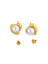 Heart Pearl Studs
