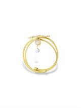 Elegant Gold Flora Bangle with Shimmering Leaf Designs