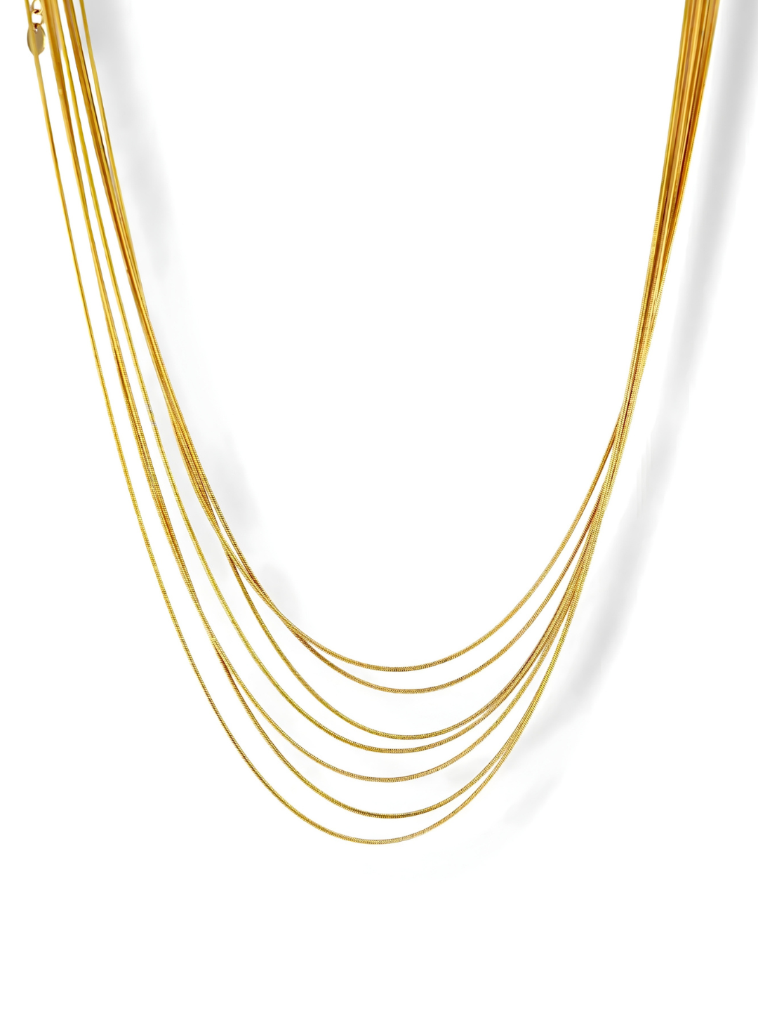 Elegant Multi-Strand Layered Gold Snake Chain Necklace
