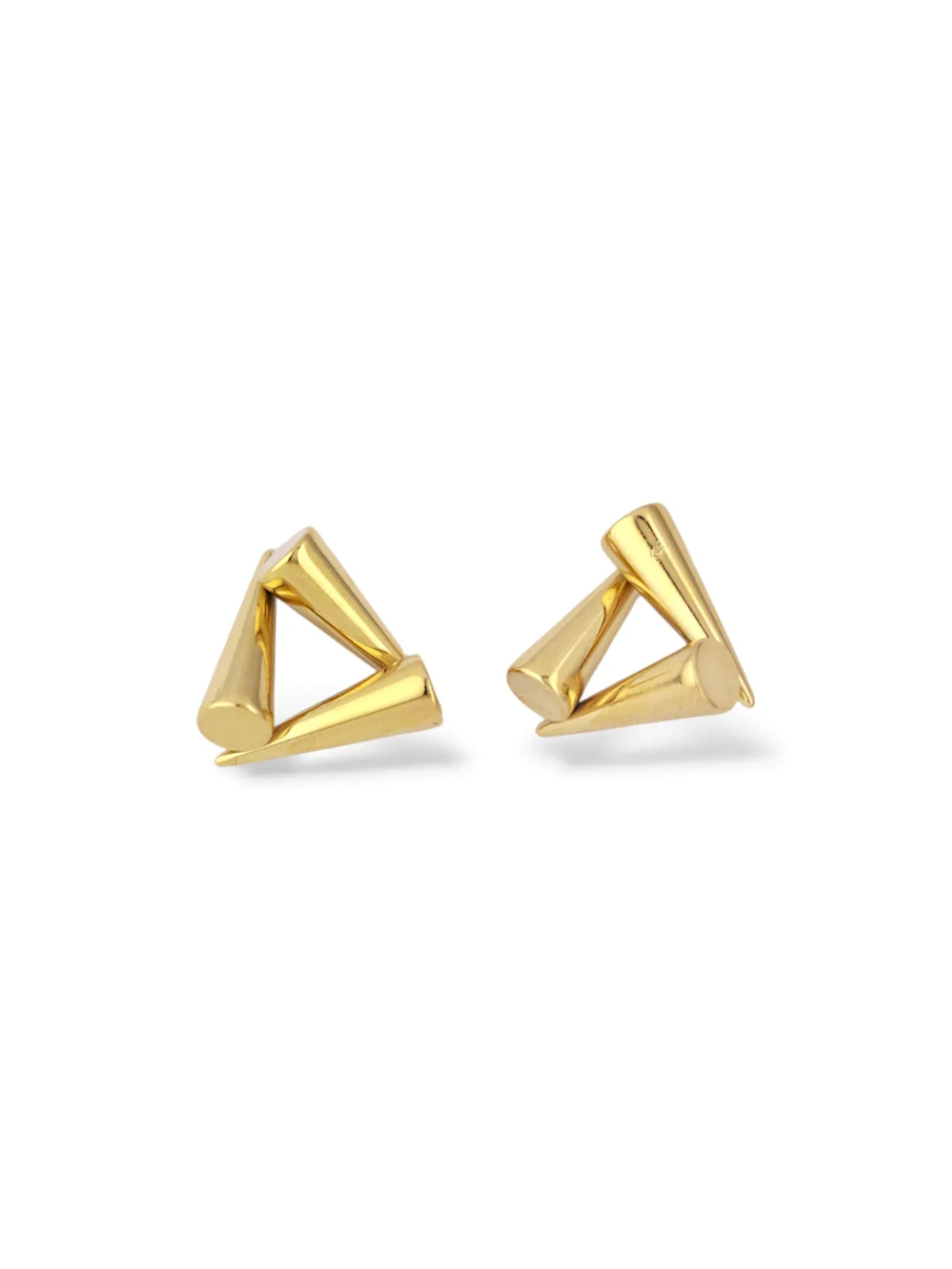 Unique Gold Geometric Triangle Stud Earrings - Doulaat