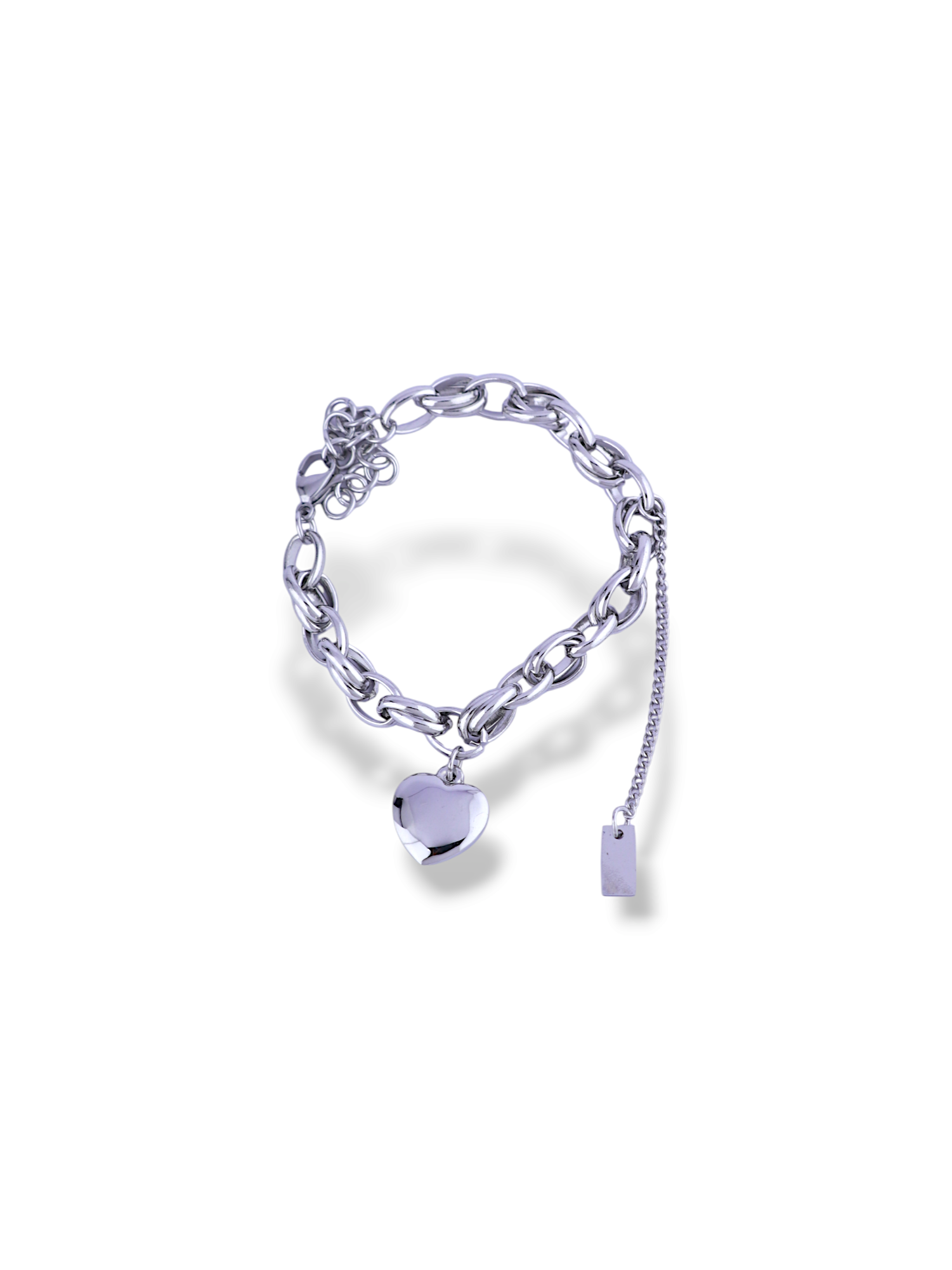 Elegant Gold Weave Chain Bracelet with Heart Charm