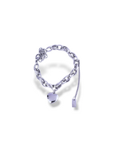 Elegant Gold Weave Chain Bracelet with Heart Charm