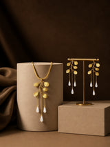 Leaf Branch Teardrop Jewelry Set