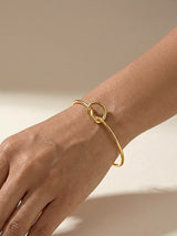 Eternal Knot Gold Plated Open Cuff Bangles for Women - Doulaat