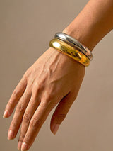 Modern Twinray Bangle with Two-Tone Metallic Finish - Doulaat