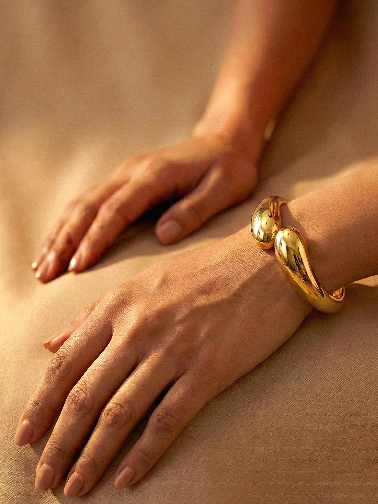 Gold Plated Bondline Cuff with a Smooth Polished Finish - Doulaat