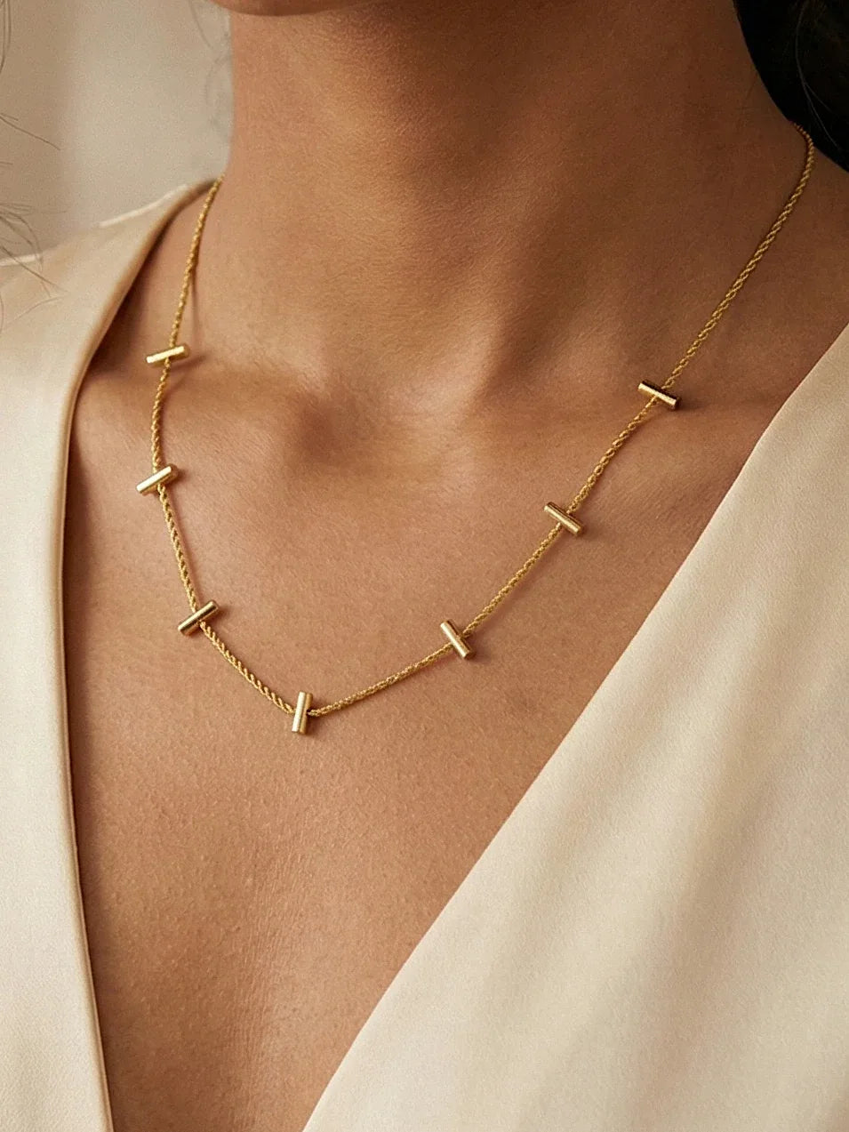 Skylite Gold Plated Elegant Layer Necklace for Women - Doulaat