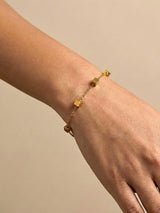 Minimal Gold Cube Chain Bracelet with Modern Charm - Doulaat