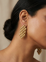 Bold Black Textured Drop Earrings