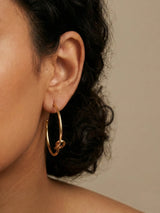 Knot Detail Hoop Earrings - Doulaat