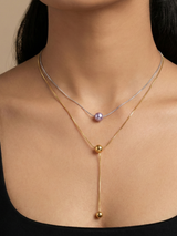 Purple Bead Pendant Necklace