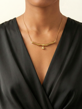 Curved Bar Pendant Necklace
