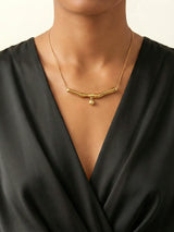 Curved Bar Pendant Necklace - Doulaat
