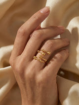 Golden Drop Open Ring