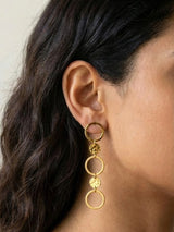 Golden Circle Cascade Drop Earrings