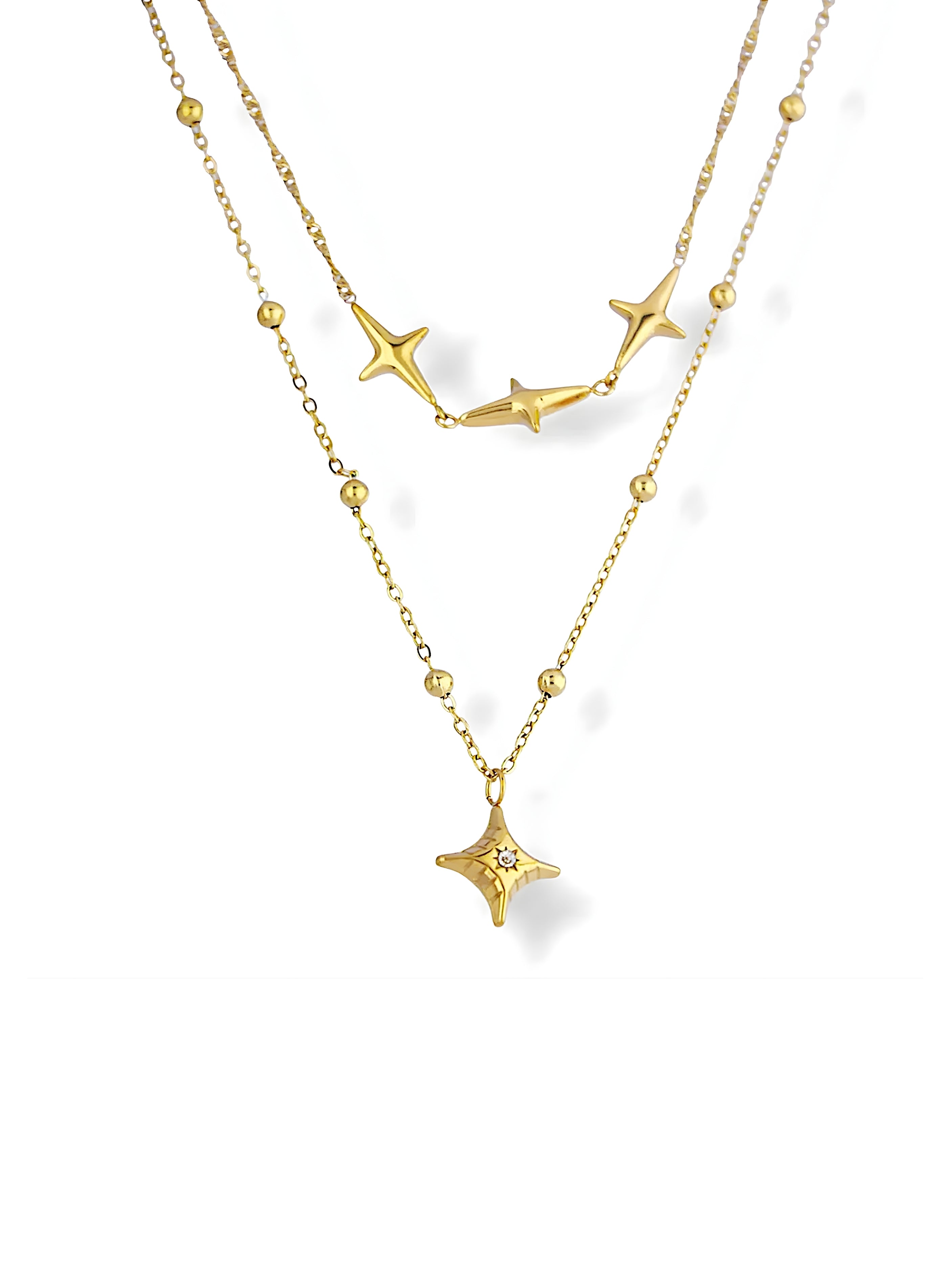 Moontrace Gold Plated Elegant Star Pendant Necklace for Women