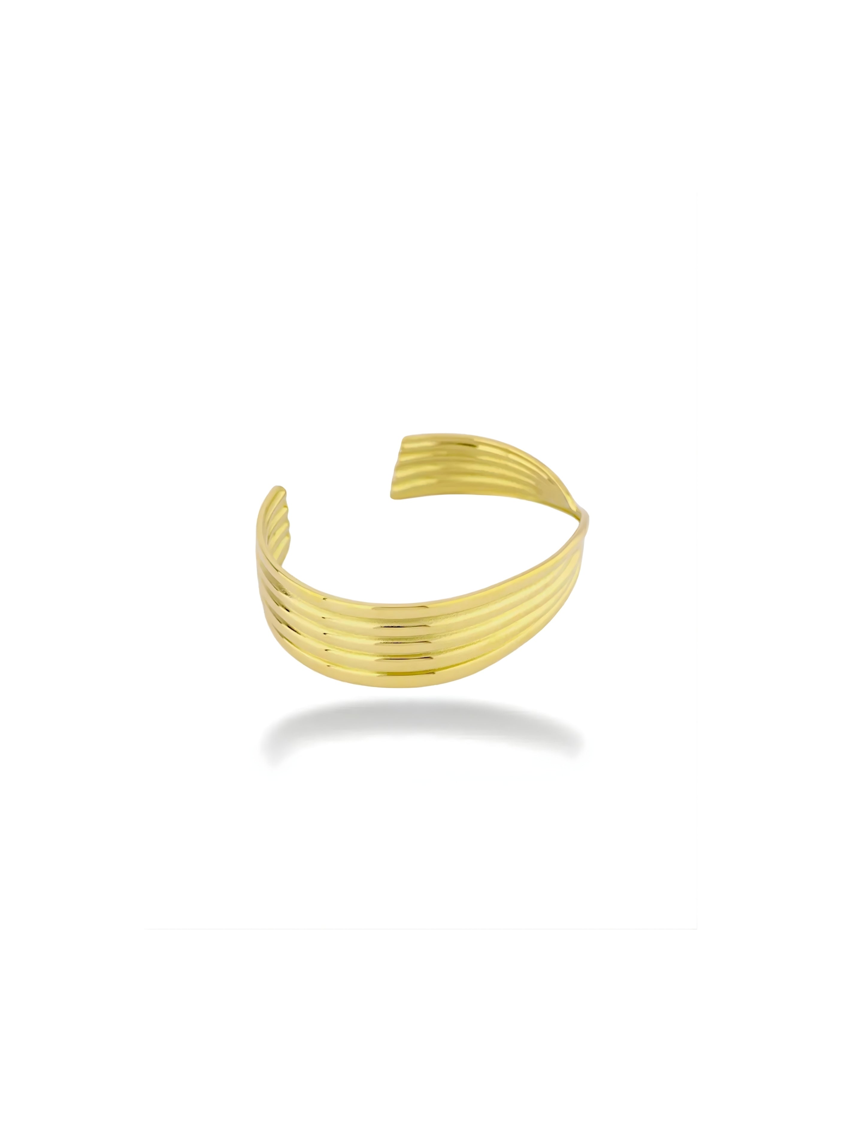 Luxury Minimalist Gold Statement Bangle with High Shine