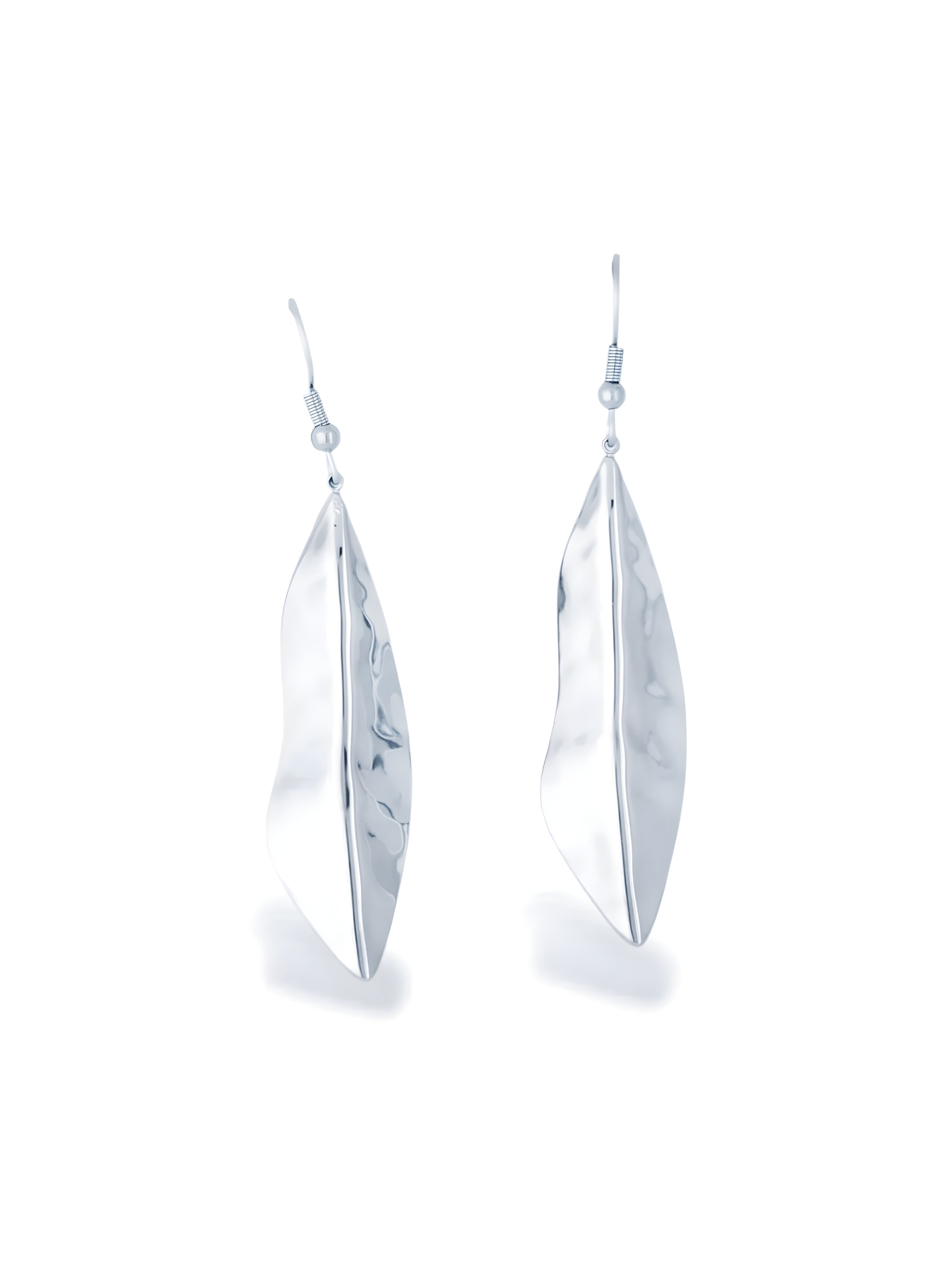 Aloy Petal Silver Drop Earrings with Soft Flow Design