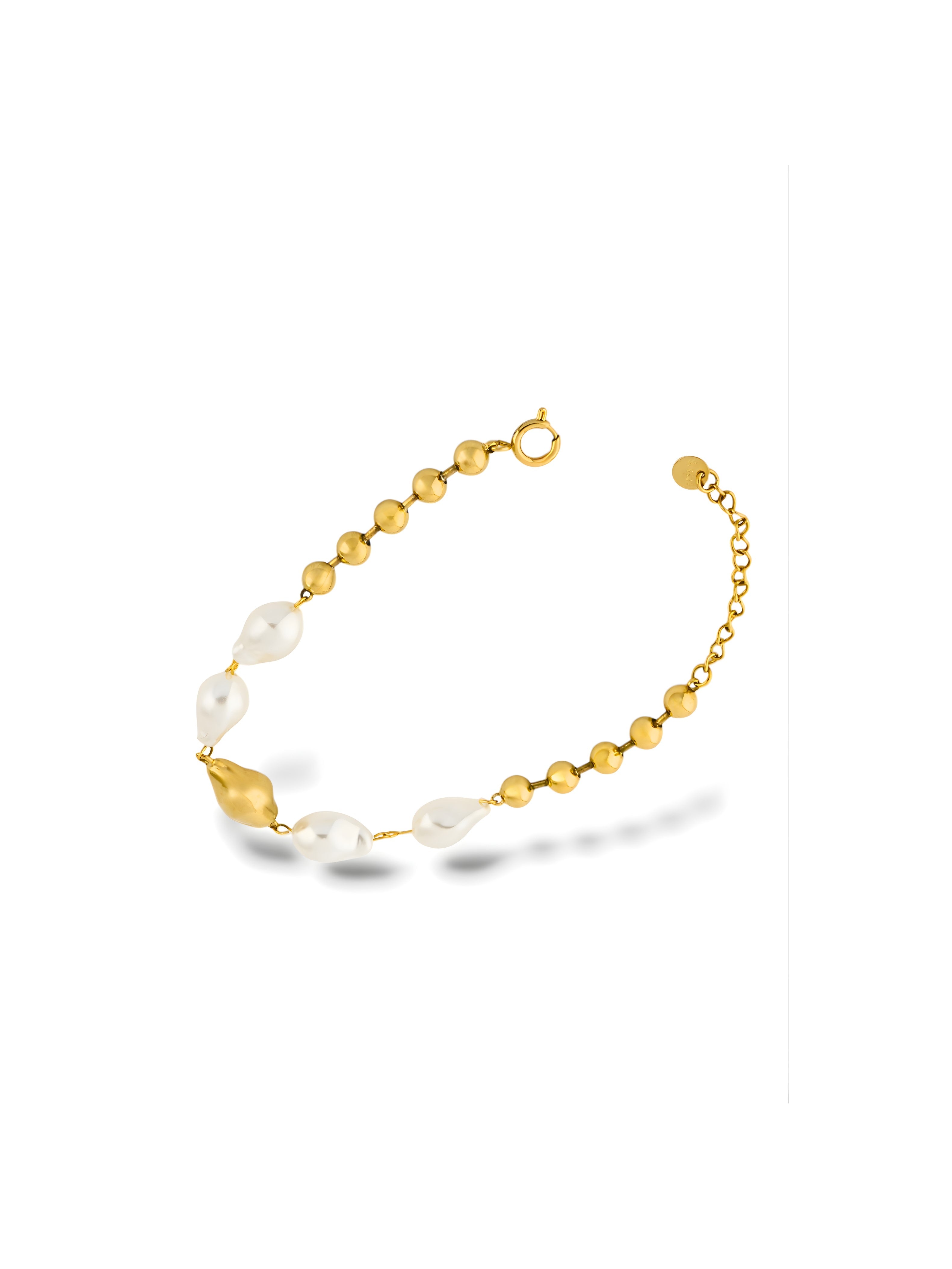 Tide Pearl Gold Bracelet with Elegant Bead Accents