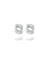 Silver Interlock Wave Studs