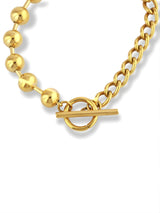 Opulent Gold Bead Bracelet with Classic Chain