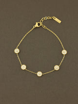White Stone Charm Bracelet