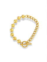 Opulent Gold Bead Bracelet with Classic Chain