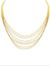 Elegant Multi-Strand Layered Gold Snake Chain Necklace