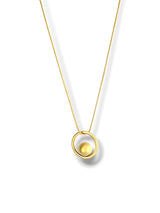 Oval Frame Necklace with Gold Bead