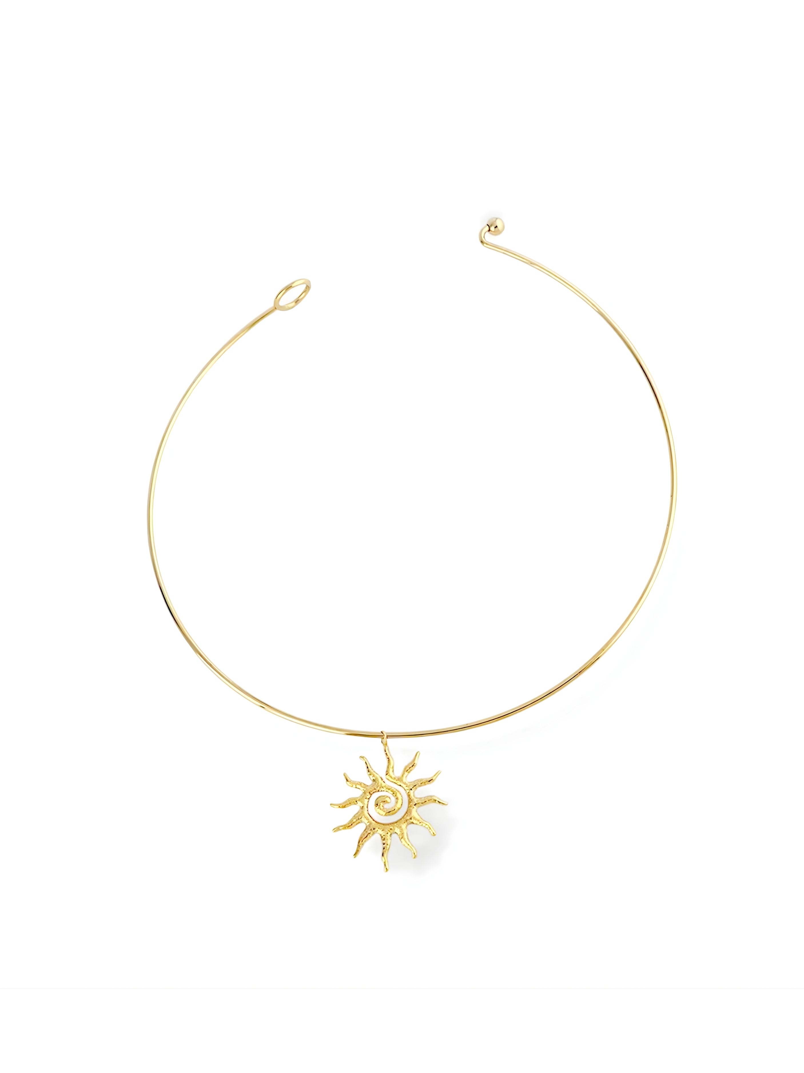 Spiral Sun Pendant Choker