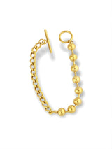 Opulent Gold Bead Bracelet with Classic Chain