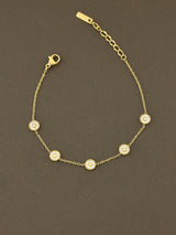 White Stone Charm Bracelet