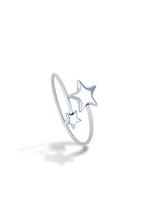 ElegantStarlit Loop Adjustable Bangle Twin Star Design