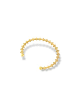 Ribbed Texture Capped Cuff Bangle