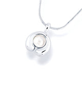 Sleek Gold Snake Chain Necklace with Round Pearl Charm