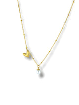 Heart And Pearl Charm Necklace
