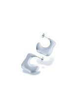 Tide Curve Stud Earrings with Soft Flowing Gold Finish