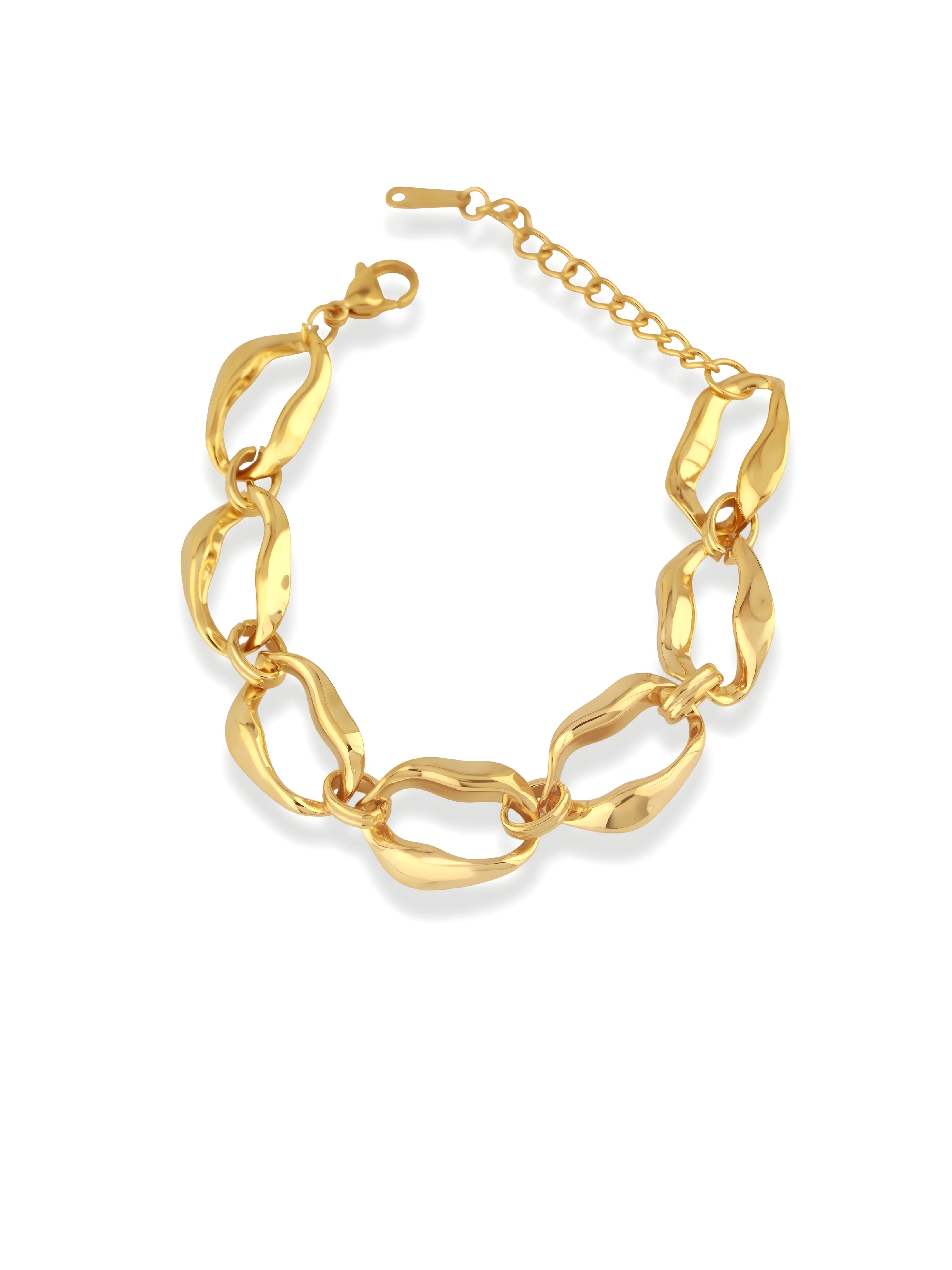 Elegant Gold Rustin Chain Bracelet with Soft Wavy Links