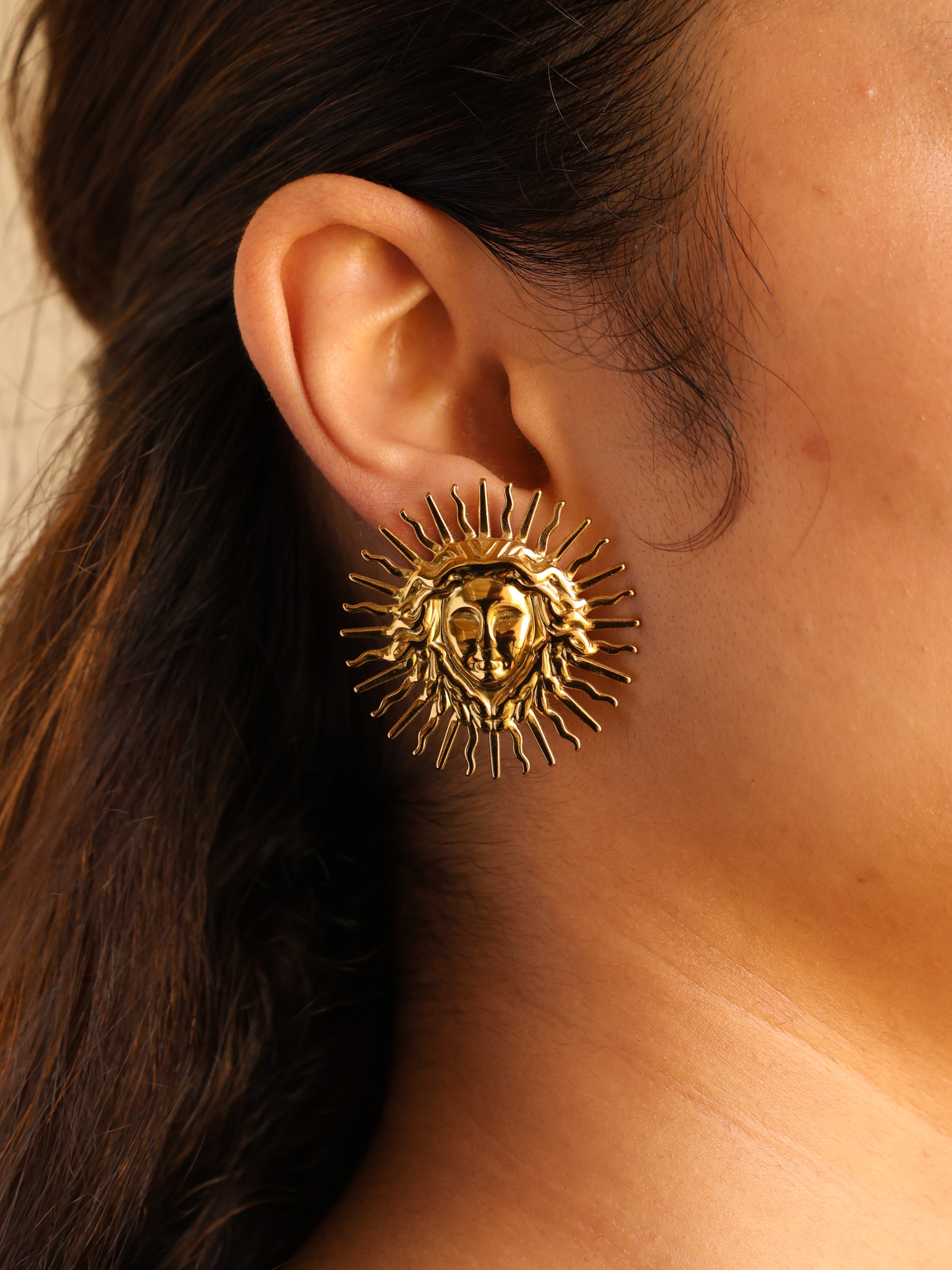 Sun Face Earring